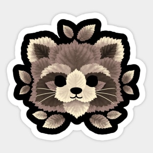 Raccoon of leaves Sticker